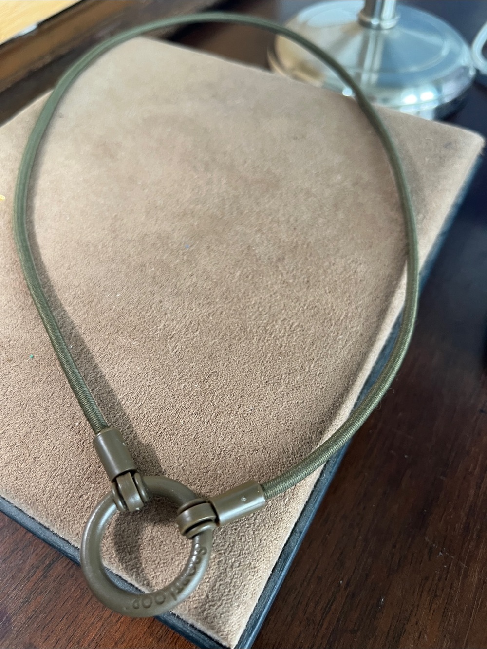 La Loop sport Khaki Green “new” stretch eyewear necklace